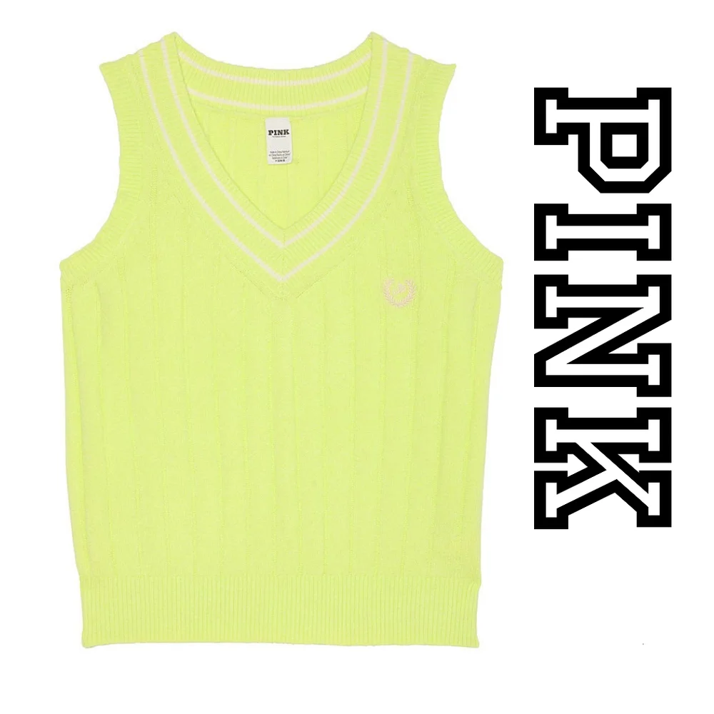 Victoria's Secret PINK - Collegiate Knit Sweater Vest - Medium - Picture 3 of 4